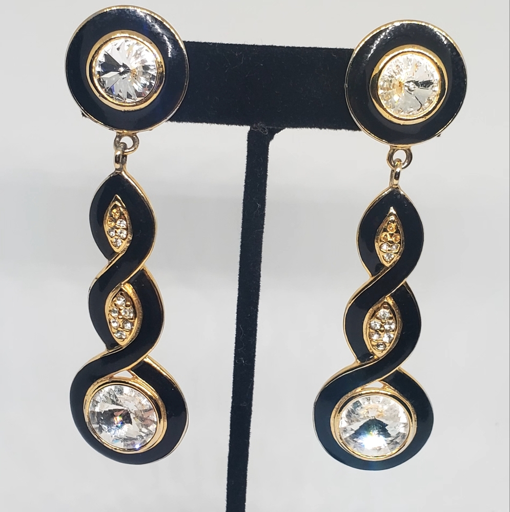 Bijoux New York Designs Bk Enamel & Crystal Dangle Earrings